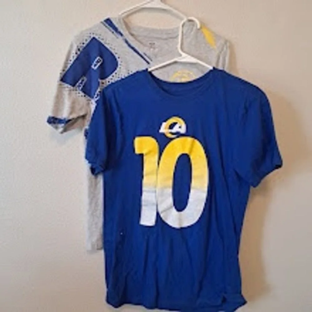 Nike Los Angeles Rams Cooper Kupp 10 Youth T-Shirt Bundle Blue Grey Kids L 14/16